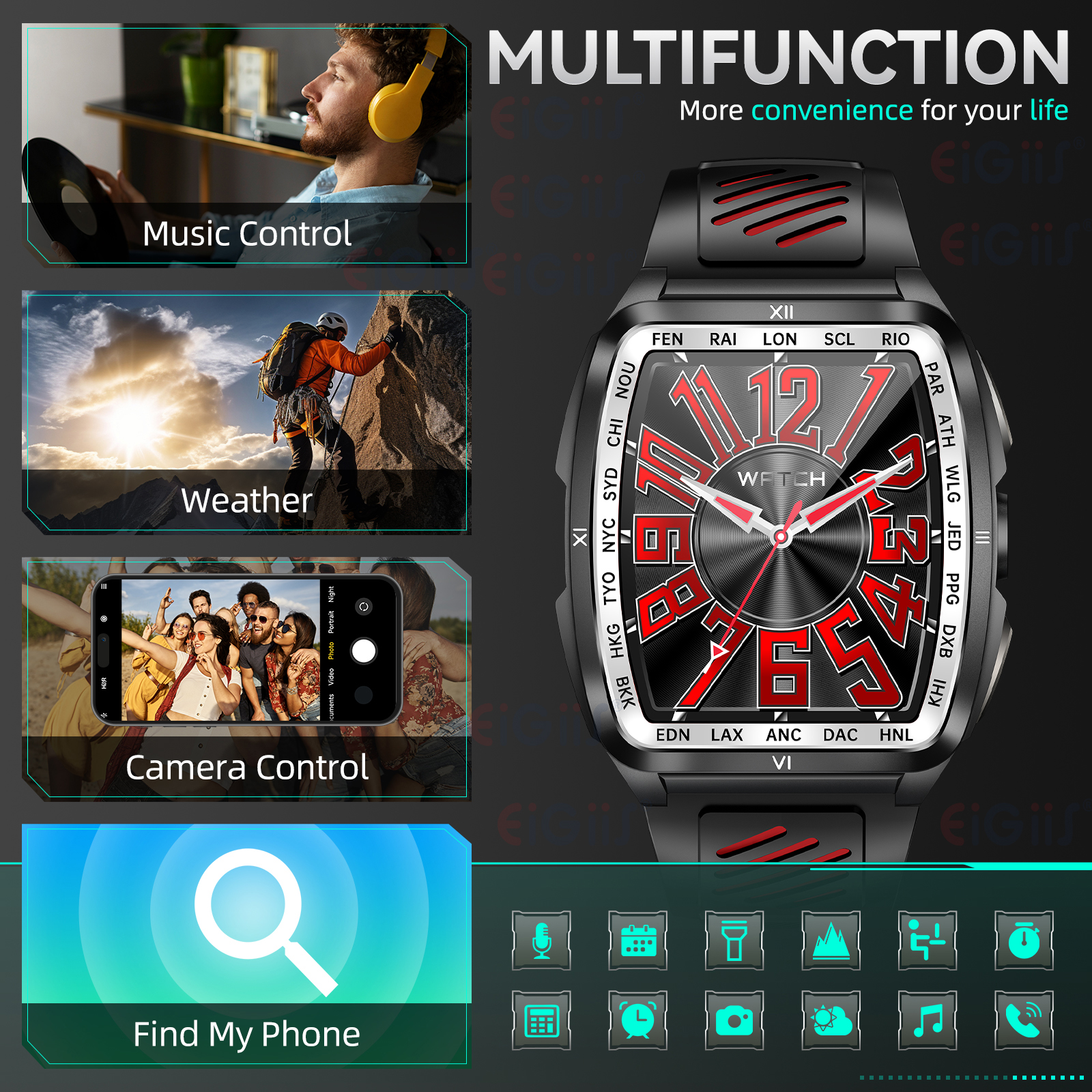 Outdoor Power Hours - New EIGIIS KE7 Multifunctional Smart Watch