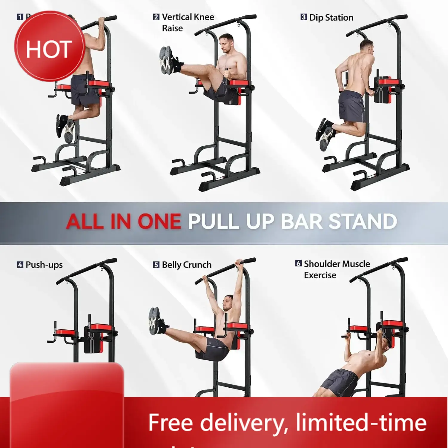 Outdoor Power Tower Pull Up Bar - Power Tower Dip Station Pull Up