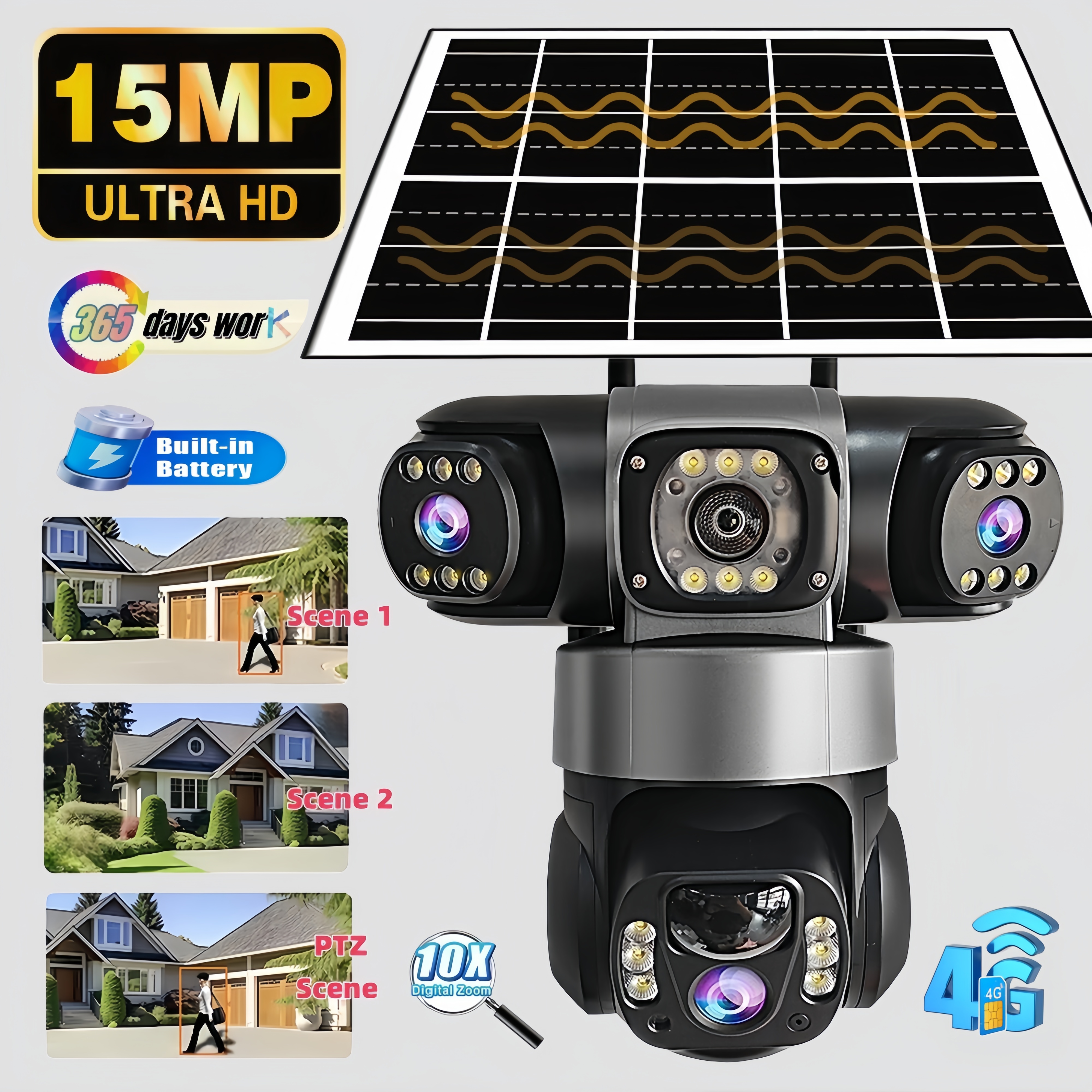 Outdoor Power G Motion - Solar-Powered Security Camera Outdoor 4G Cellular