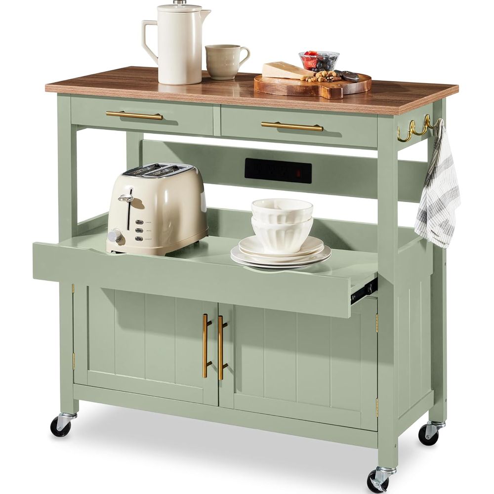 Outdoor Power Wheels - 36in Large Rolling Kitchen Island Cart,