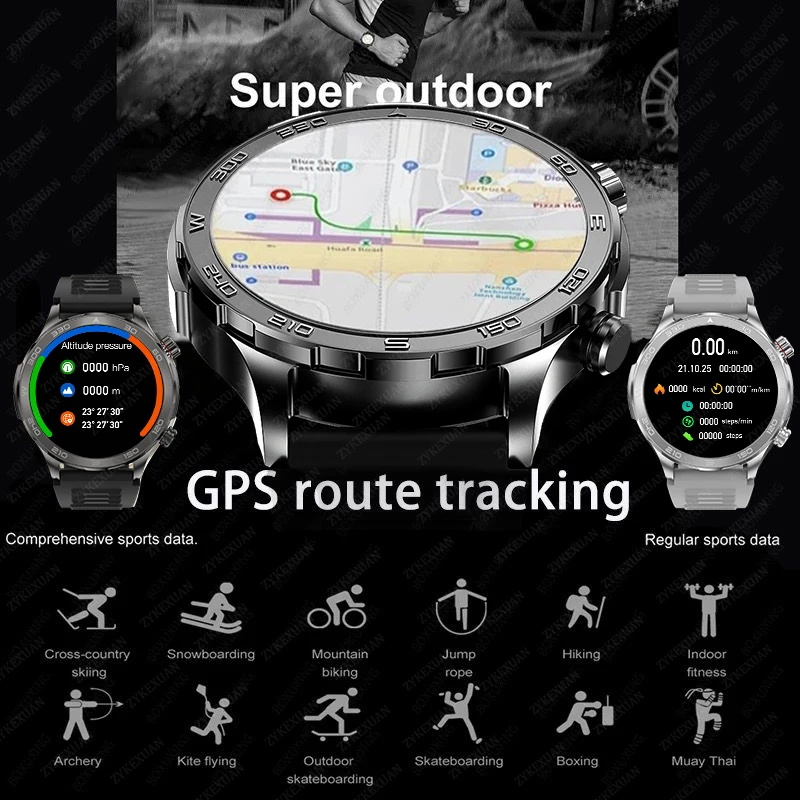 New GPS Track Smart Watch Men  - Outdoor Power Hours ulasan dan harga