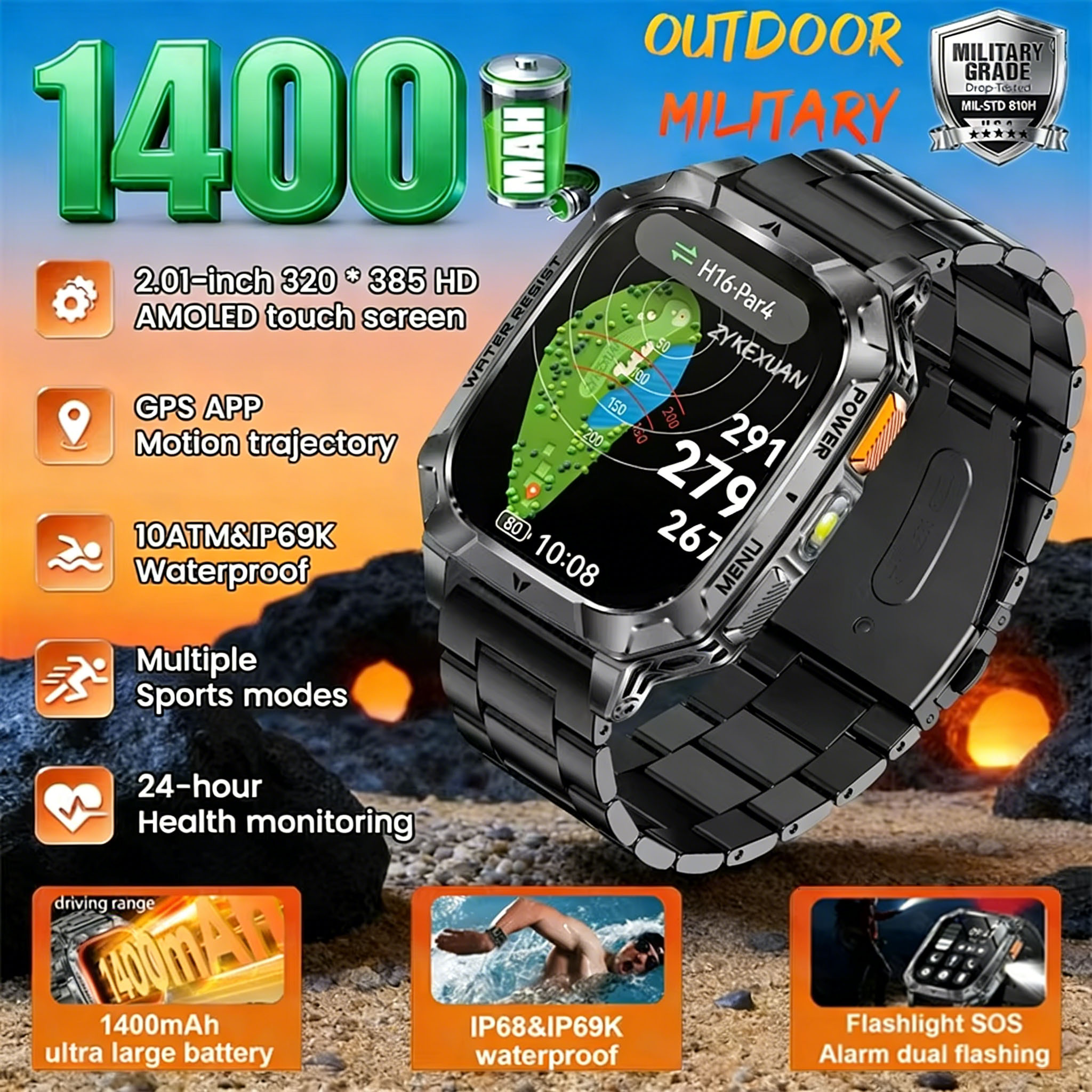 New 2026 Smartwatch Sports HD  - Outdoor Power Hours ulasan dan harga