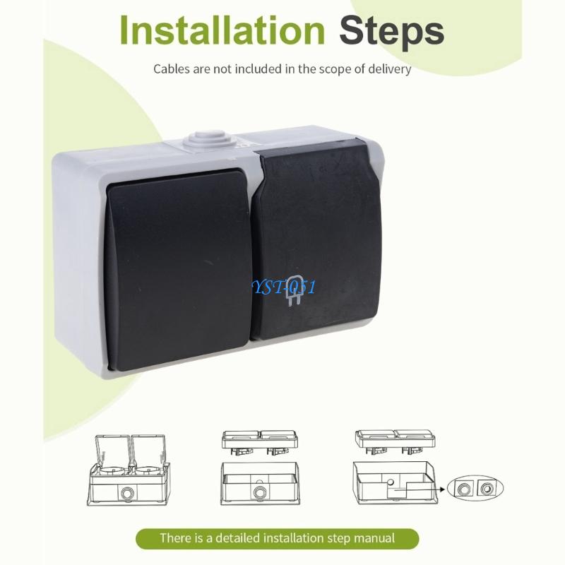 E15A Waterproof Outlet with Co - Outdoor Power Outlet Install ulasan dan harga