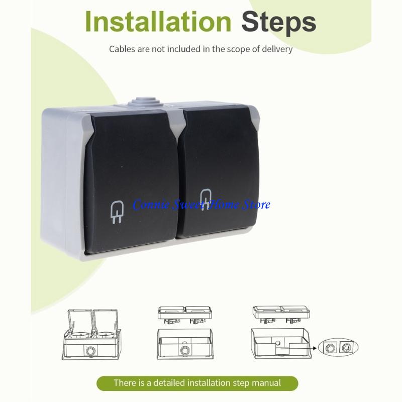 LXAF 2 Gang Waterproof Outlet  - Outdoor Power Outlet Install ulasan dan harga