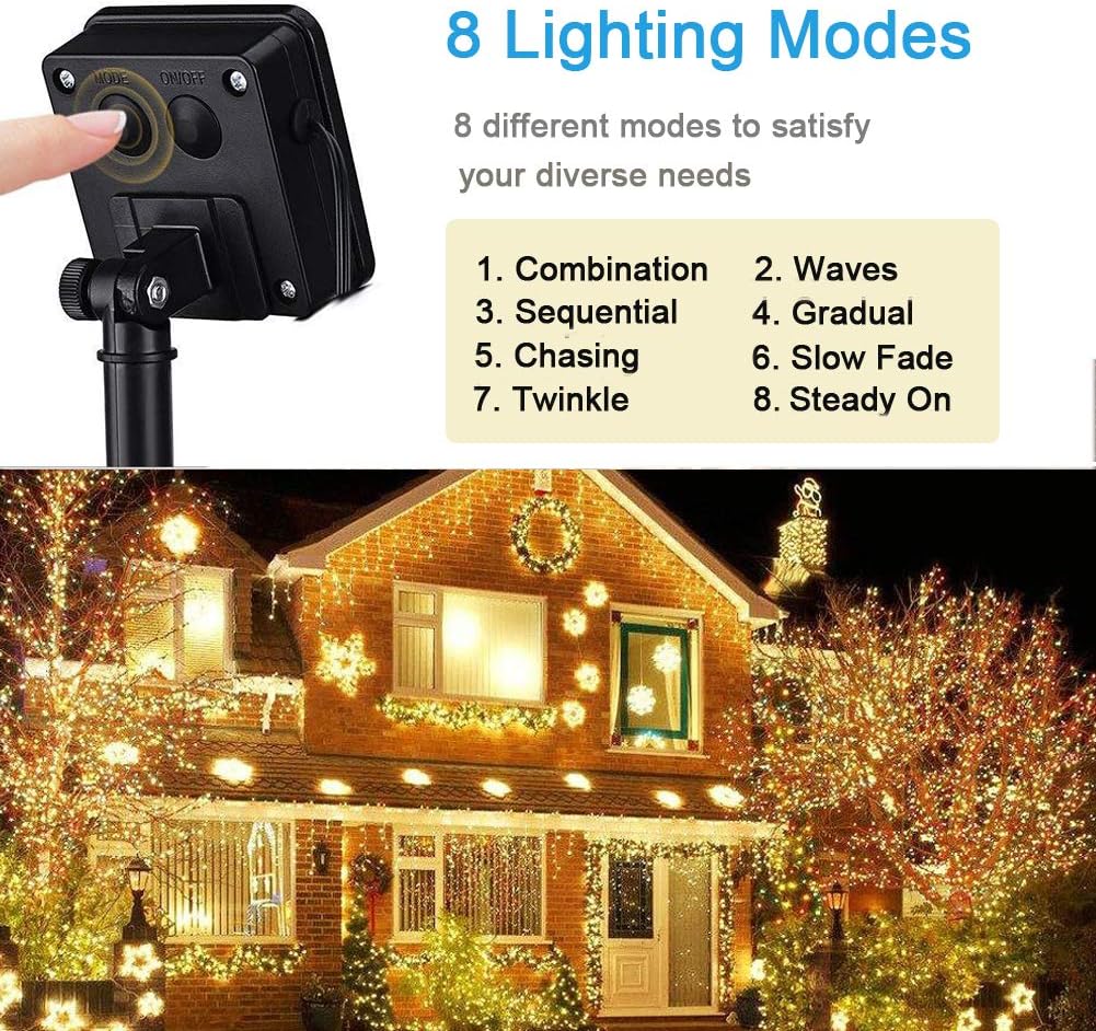 Solar Power LED Garland 8 Mode - Outdoor Power And Plant ulasan dan harga