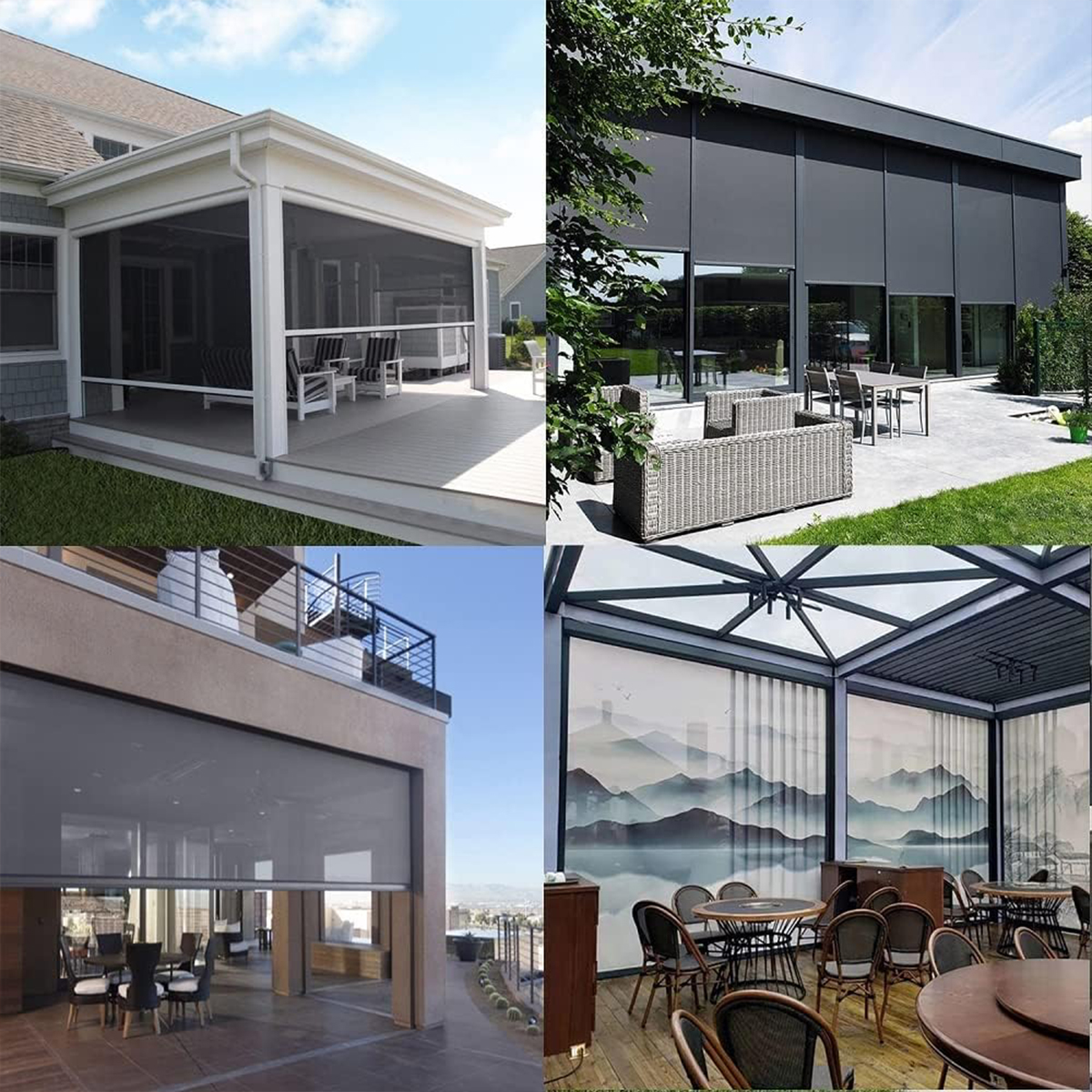 Built-In Waterproof Windproof  - Outdoor Power Blinds ulasan dan harga