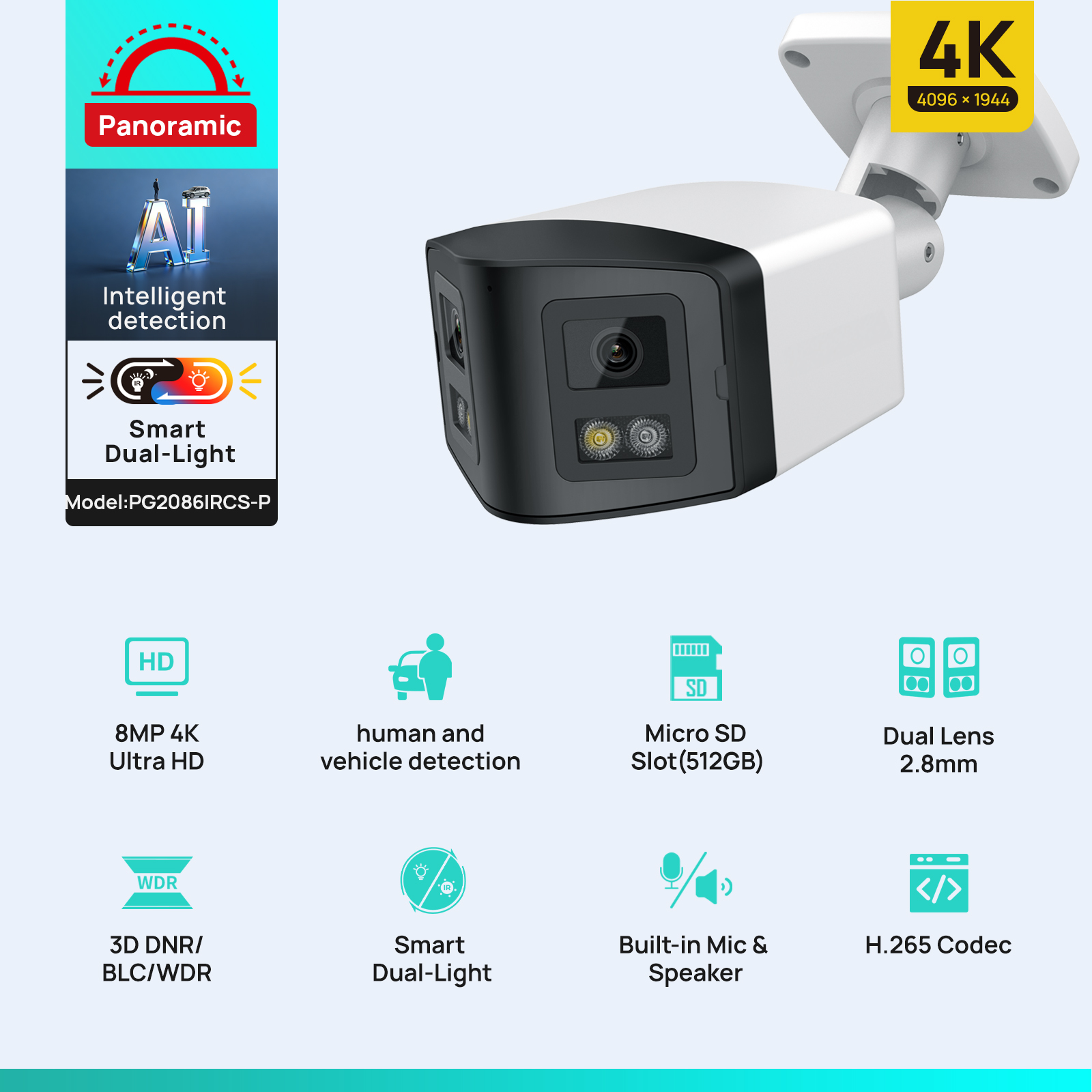 VIKYLIN 170° 4K 8mp Dual 2.8mm - Outdoor Power G Motion ulasan dan harga